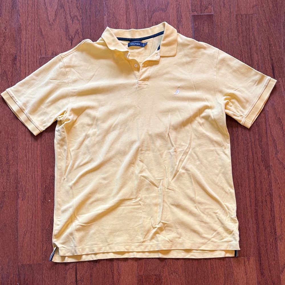 Nautica Men's Soft Yellow Polo Shirt